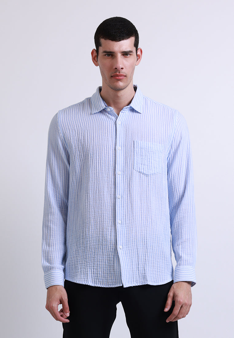 Manzone Kemeja Lengan Panjang Pria Noirr - Blue Mix – Manzone Store