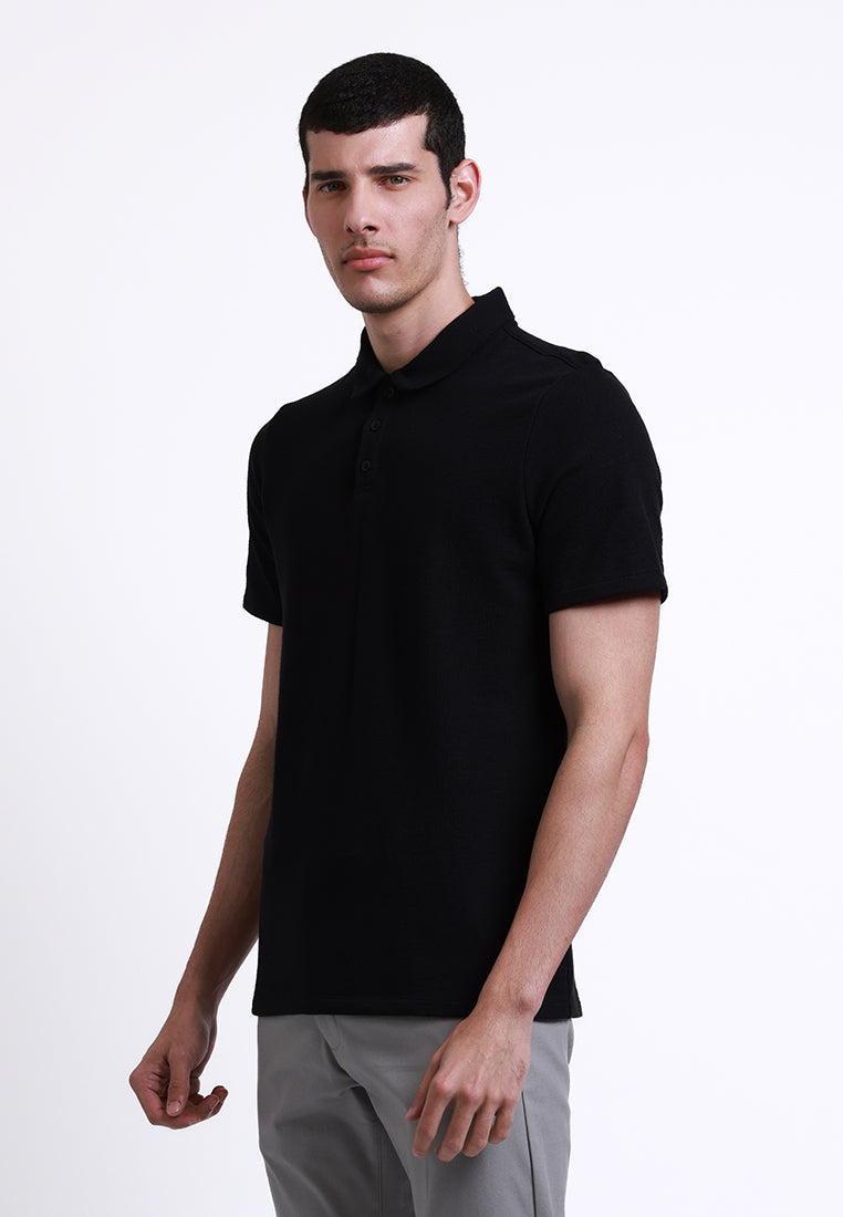 Manzone Polo Shirt Lengan Pendek Pria Justin 03 - Black