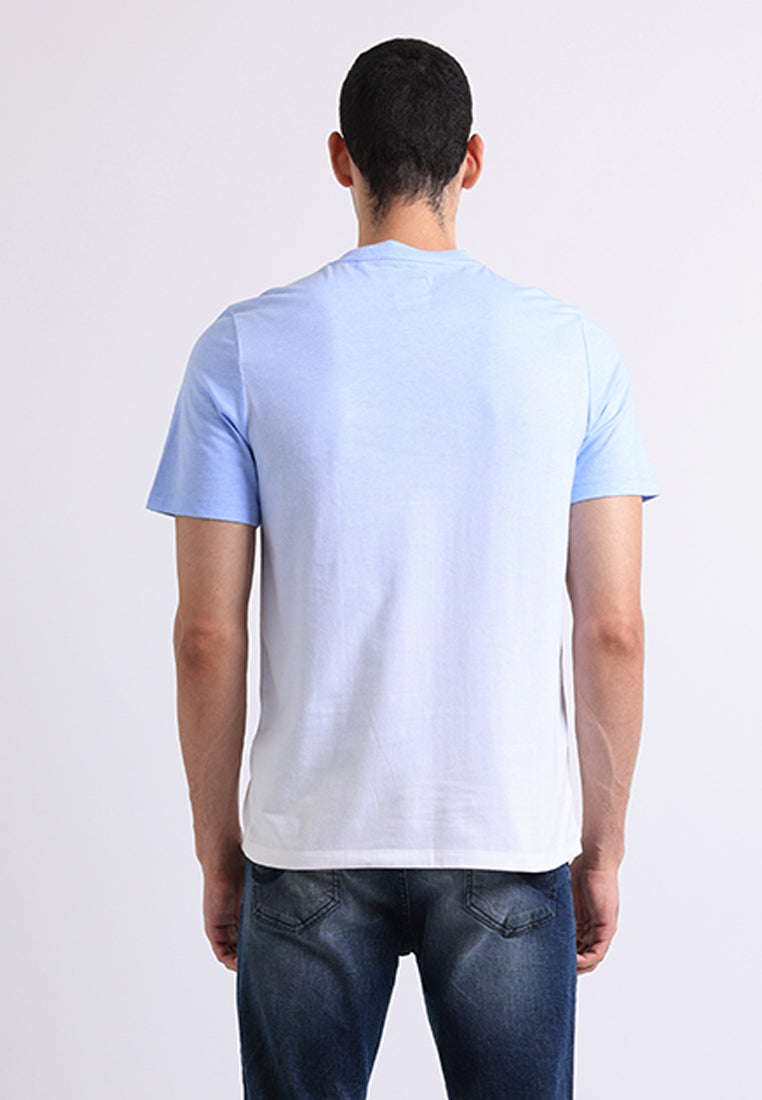 Manzone Kaos Lengan Pendek Pria Slim Fit Wave - Light Blue