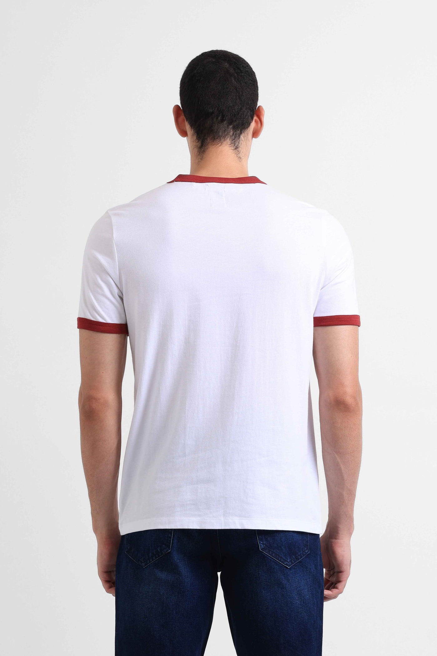 Manzone Kaos Lengan Pendek Pria RINGER 01-  WHITE