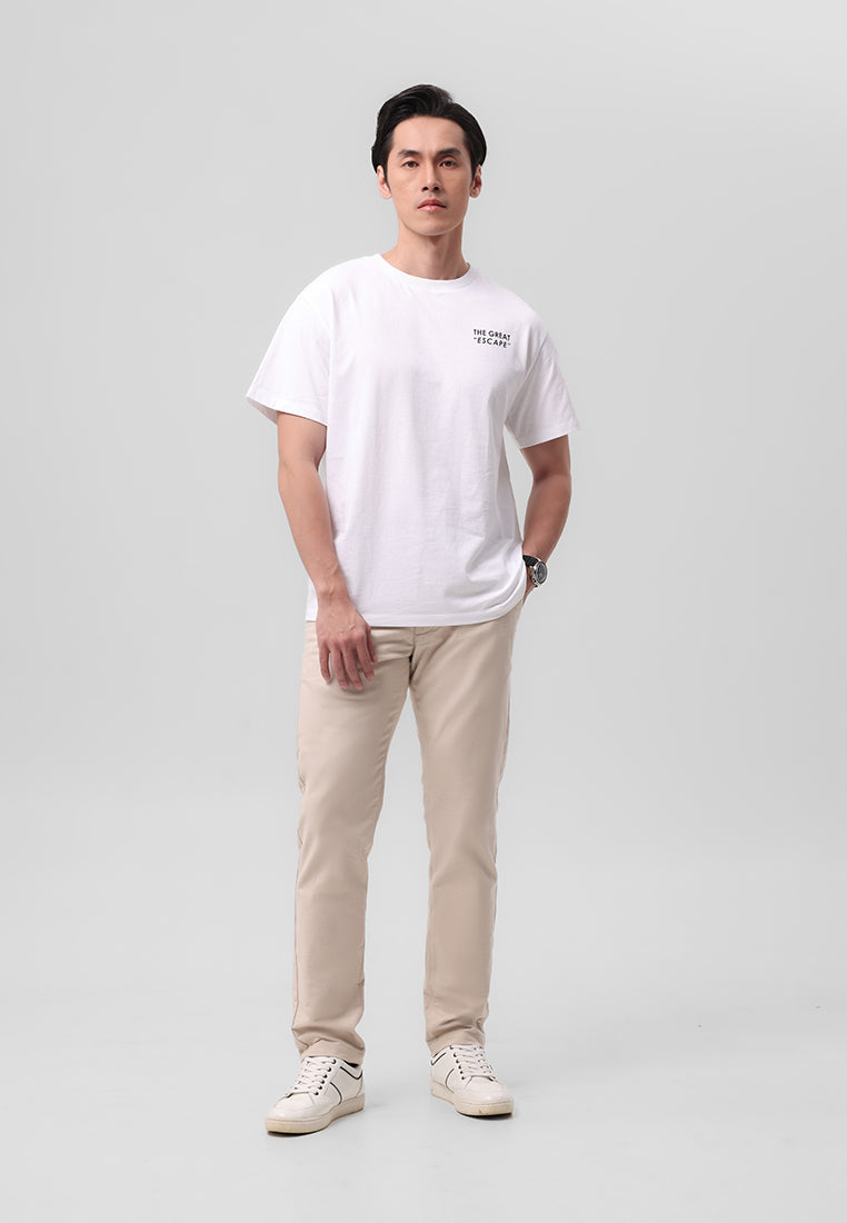 MANZONE - Lengan Pendek Pria Escape  Relaxed Fit - White