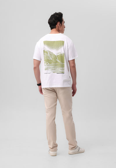 MANZONE - Lengan Pendek Pria Escape  Relaxed Fit - White