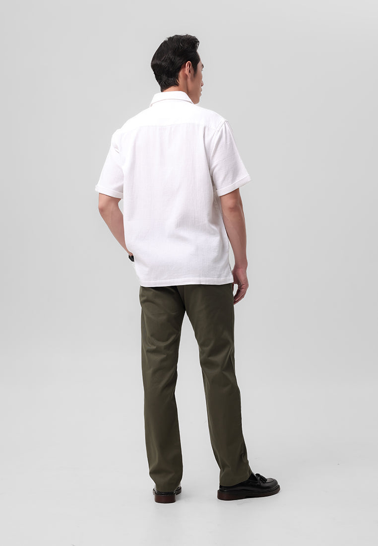 MANZONE - Kemeja Lengan Pendek Pria Jett  Comfort Fit - White