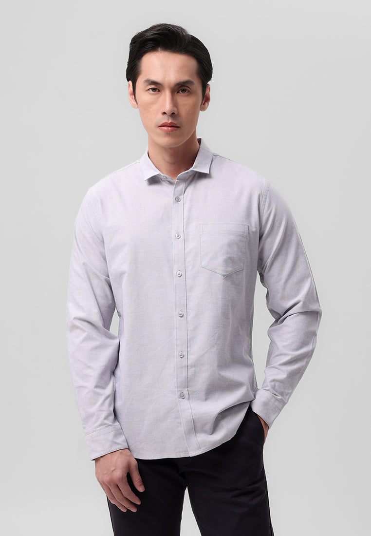 Manzone Kemeja Lengan Panjang Pria Slim Fit Jellow - Grey