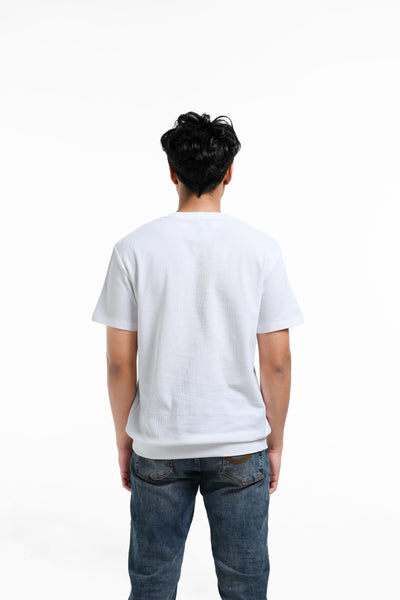 Manzone  Kaos Lengan Pendek Pria ZBL-DEEN 01- WHITE