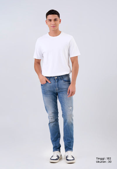 MANZONE - Celana Panjang Denim Pria Ludwig - Light Blue