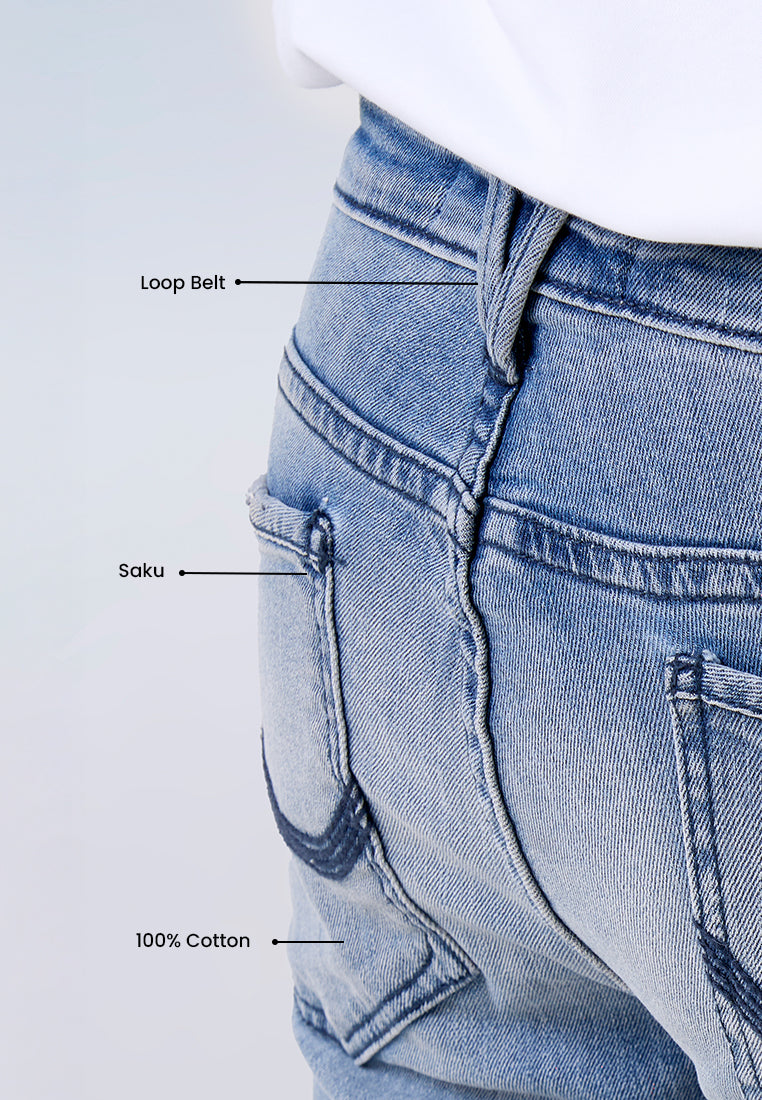 MANZONE - Celana Panjang Denim Pria Ludwig - Light Blue