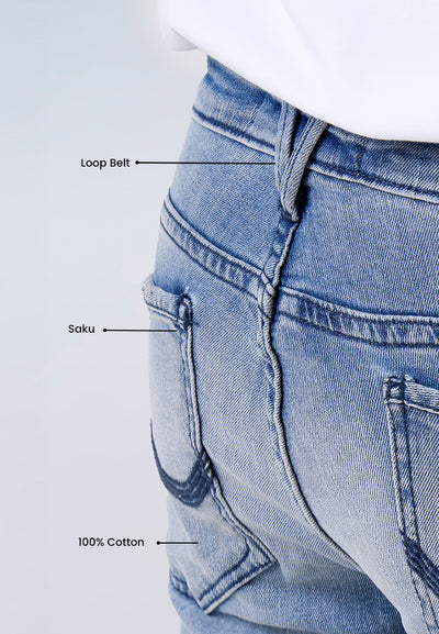 MANZONE - Celana Panjang Denim Pria Ludwig - Light Blue