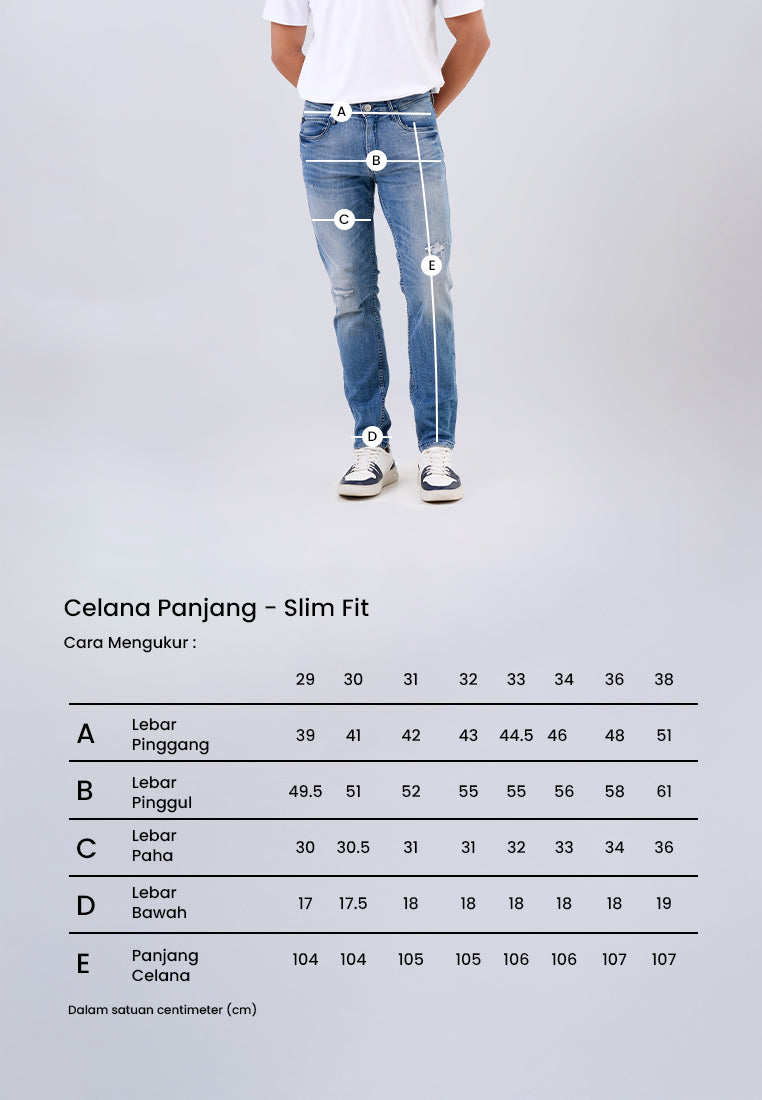 MANZONE - Celana Panjang Denim Pria Ludwig - Light Blue