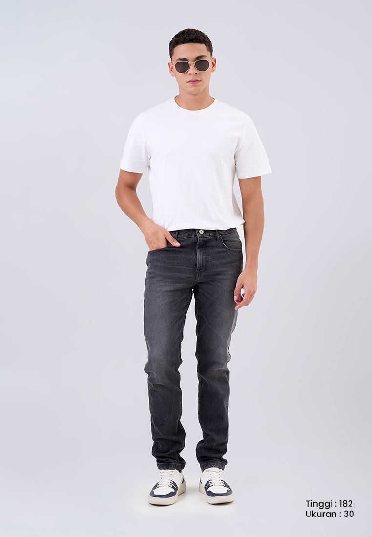 MANZONE - Celana Denim Panjang Pria Borju Slim Fit - Dark Grey