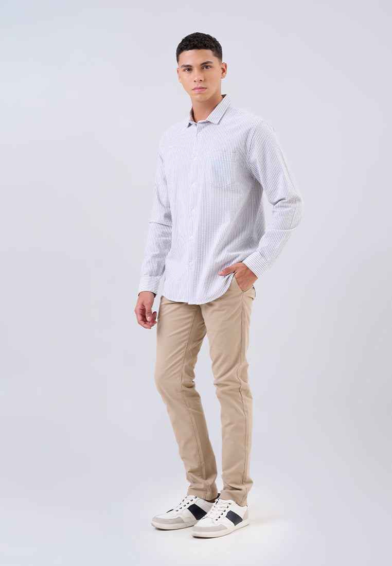 MANZONE - Kemeja Lengan Panjang Pria Smith 03 Modern Fit - Grey