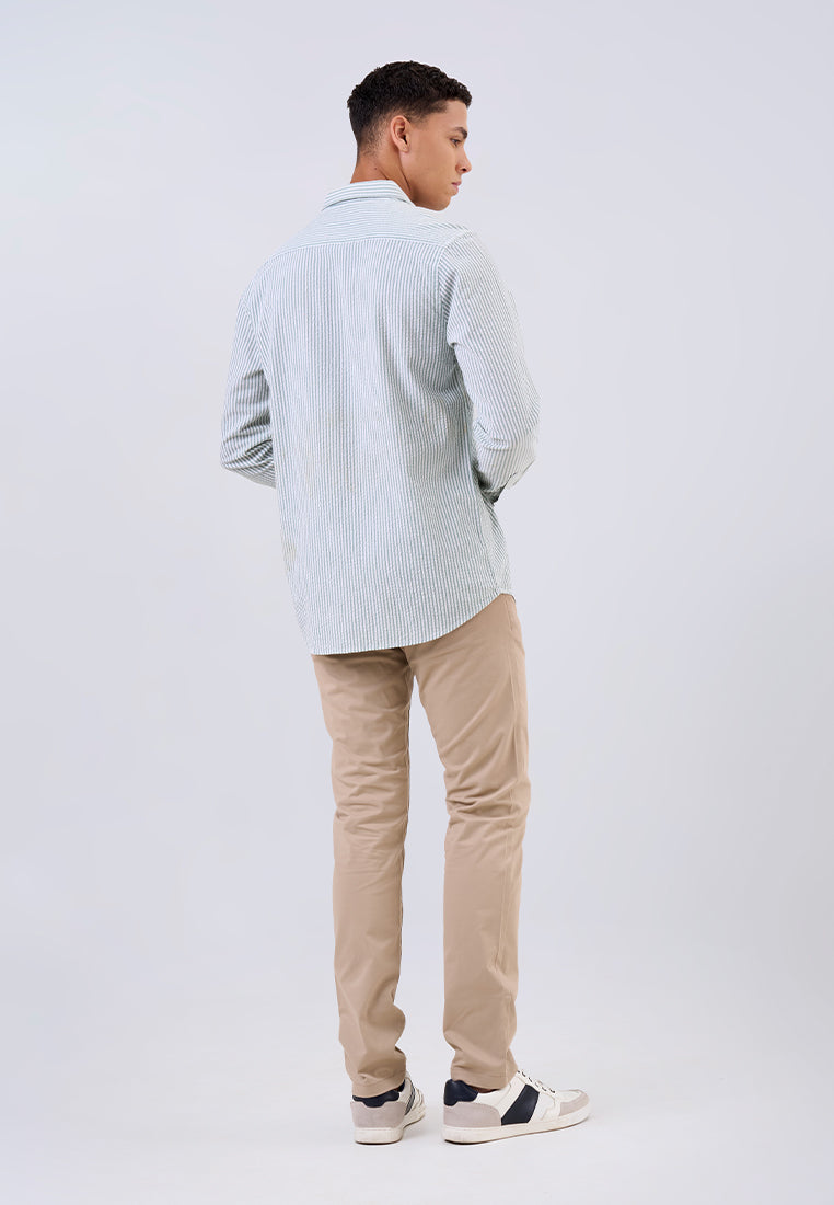 MANZONE - Kemeja Lengan Panjang Pria Smith 05 Modern Fit - Green