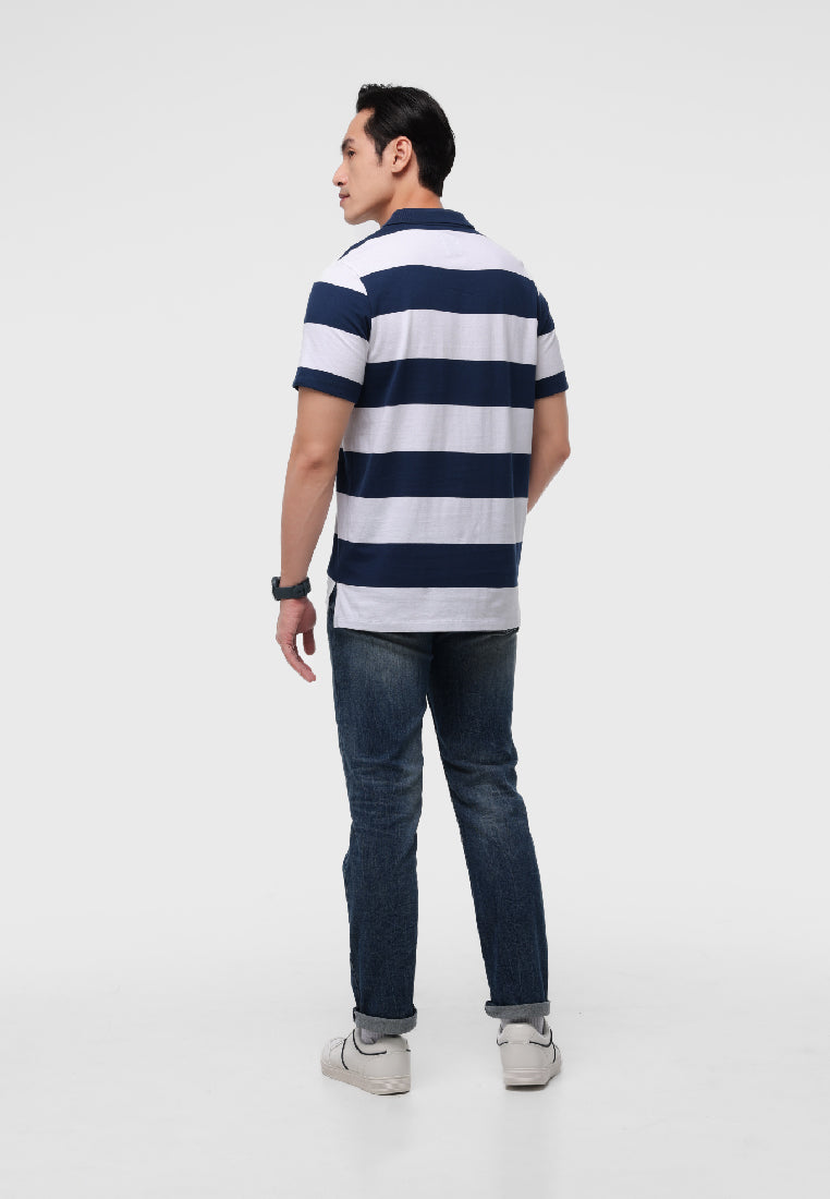 Manzone Polo Shirt Lengan Pendek Pria Janes 02 -  Navy White