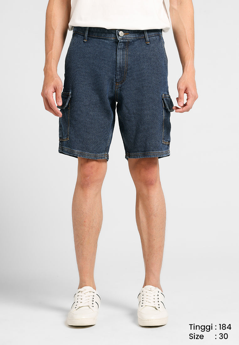 MANZONE - Celana Denim Bermuda Pria Ader - Dark Blue – Manzone Store