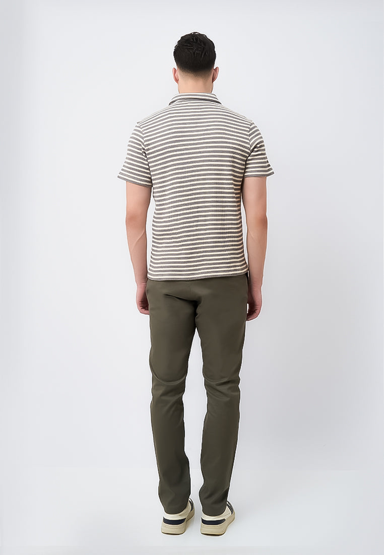 MANZONE - Polo Shirt Lengan Pendek Pria Alves Slim Fit - Grey