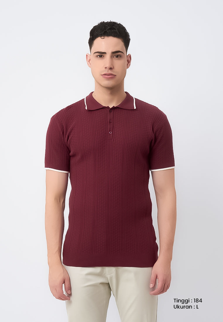 MANZONE - Polo Shirt Lengan Pendek Pria Donley - Maroon