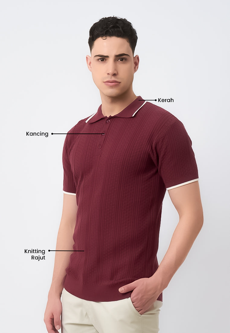 MANZONE - Polo Shirt Lengan Pendek Pria Donley - Maroon