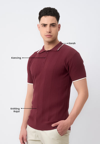 MANZONE - Polo Shirt Lengan Pendek Pria Donley - Maroon
