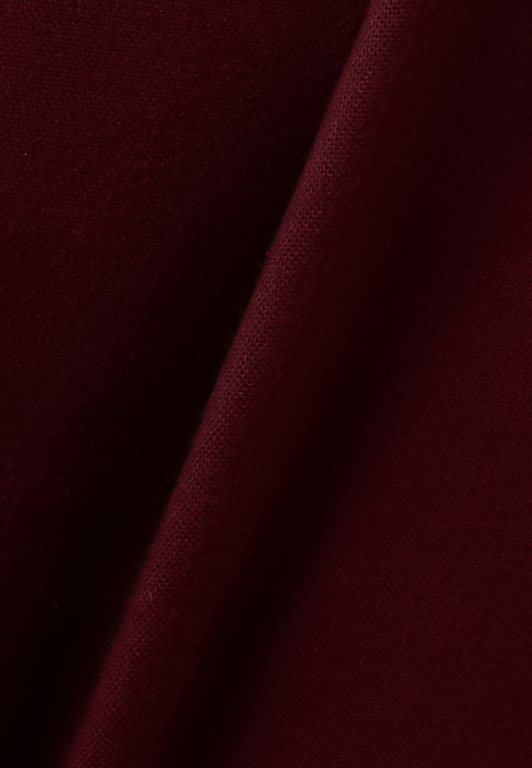 MANZONE - Kemeja Lengan Pendek Pria Kale Modern Fit - Maroon