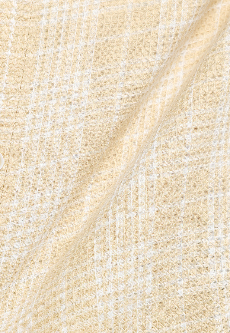 MANZONE - Kemeja Dobby Lengan Panjang Pria Alexei Comfort Fit - Khaky