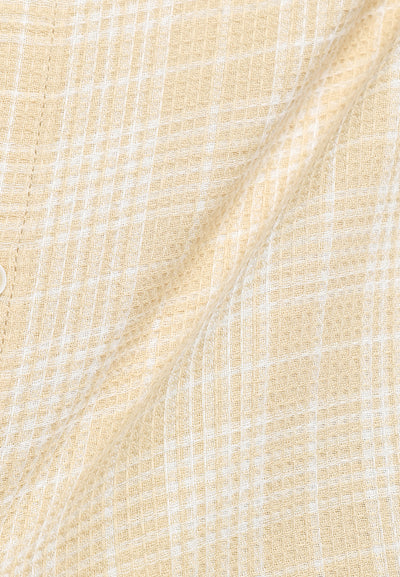 MANZONE - Kemeja Dobby Lengan Panjang Pria Alexei Comfort Fit - Khaky