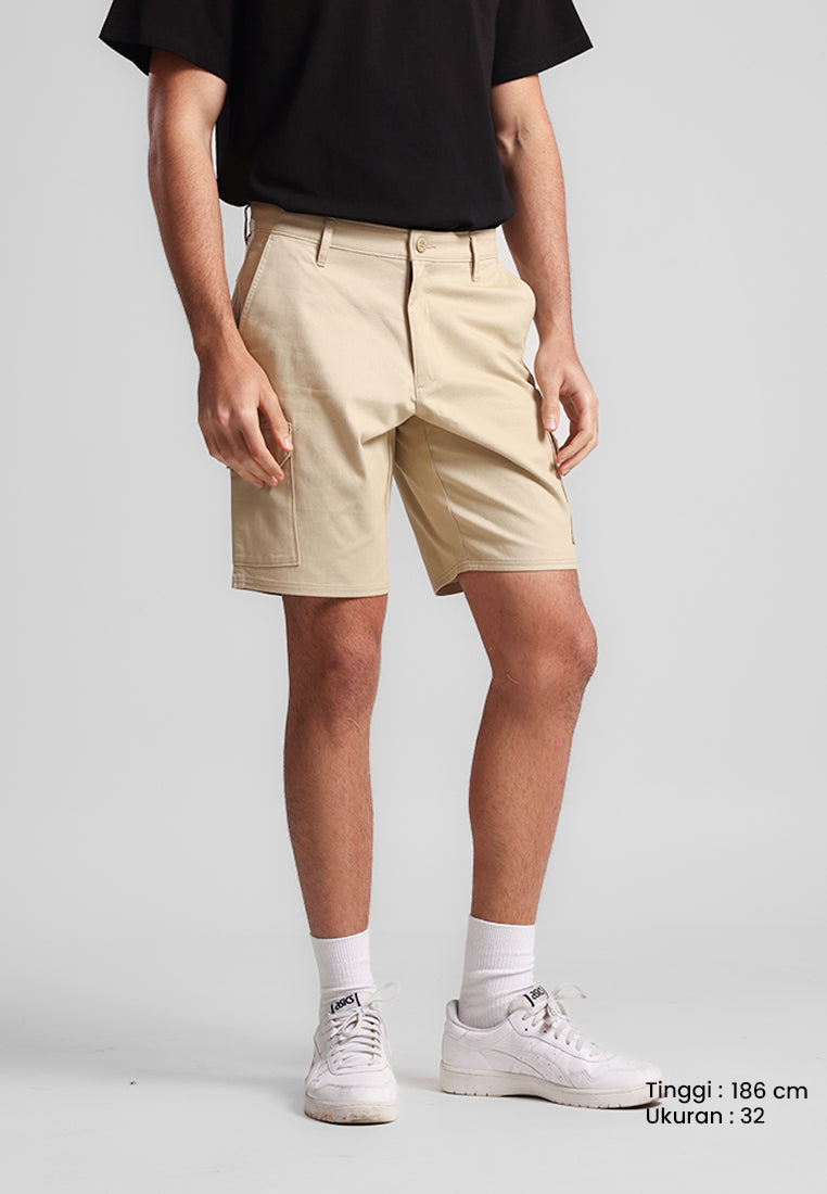 MANZONE - Celana Pendek Bermuda Pria Alief 5 Cargo - Khaki