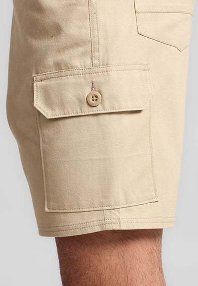 MANZONE - Celana Pendek Bermuda Pria Alief 5 Cargo - Khaki