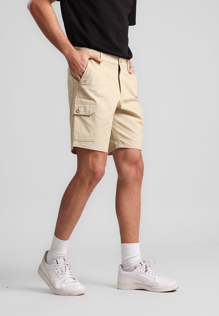 MANZONE - Celana Pendek Bermuda Pria Alief 5 Cargo - Khaki