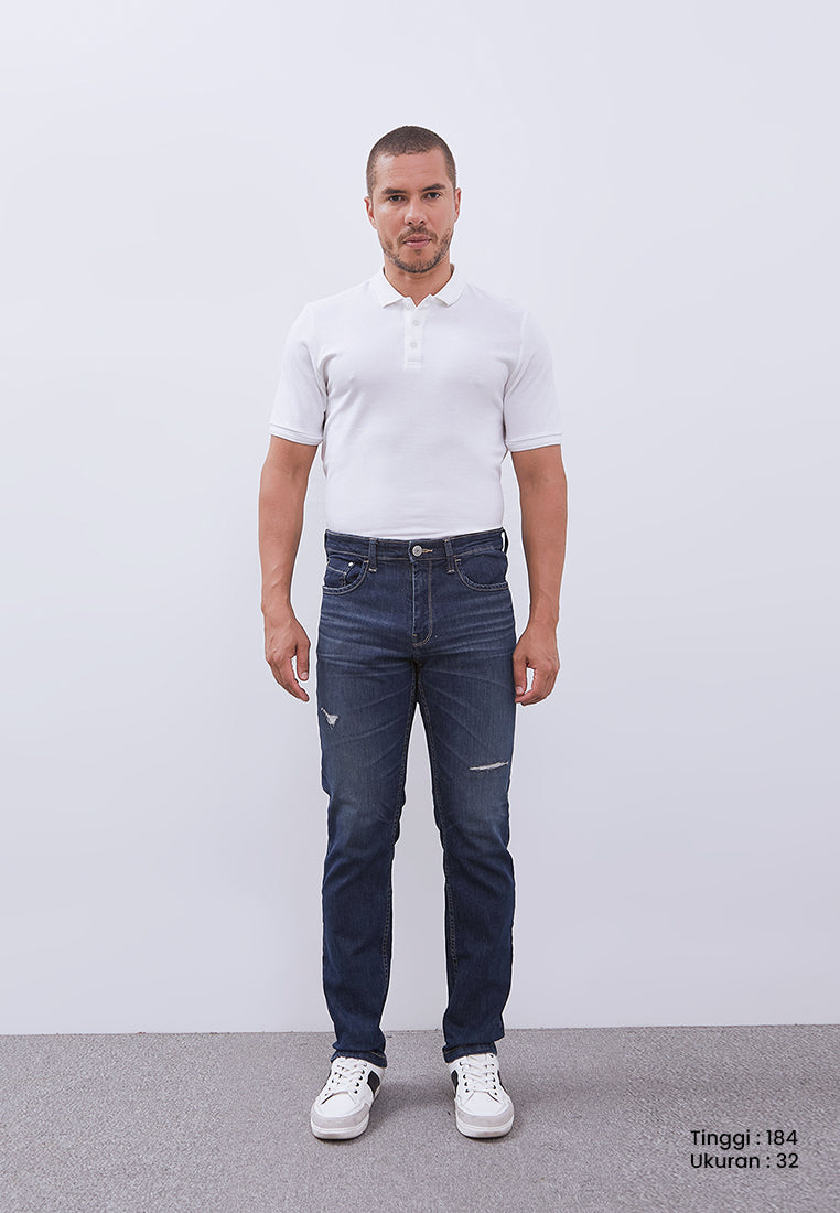 MANZONE - Celana Panjang Denim Pria Xavier Slim Fit - Blue Light