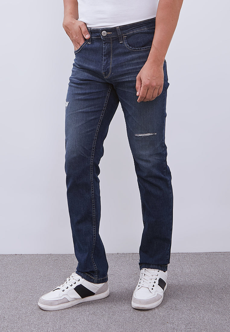MANZONE - Celana Panjang Denim Pria Xavier Slim Fit - Blue Light