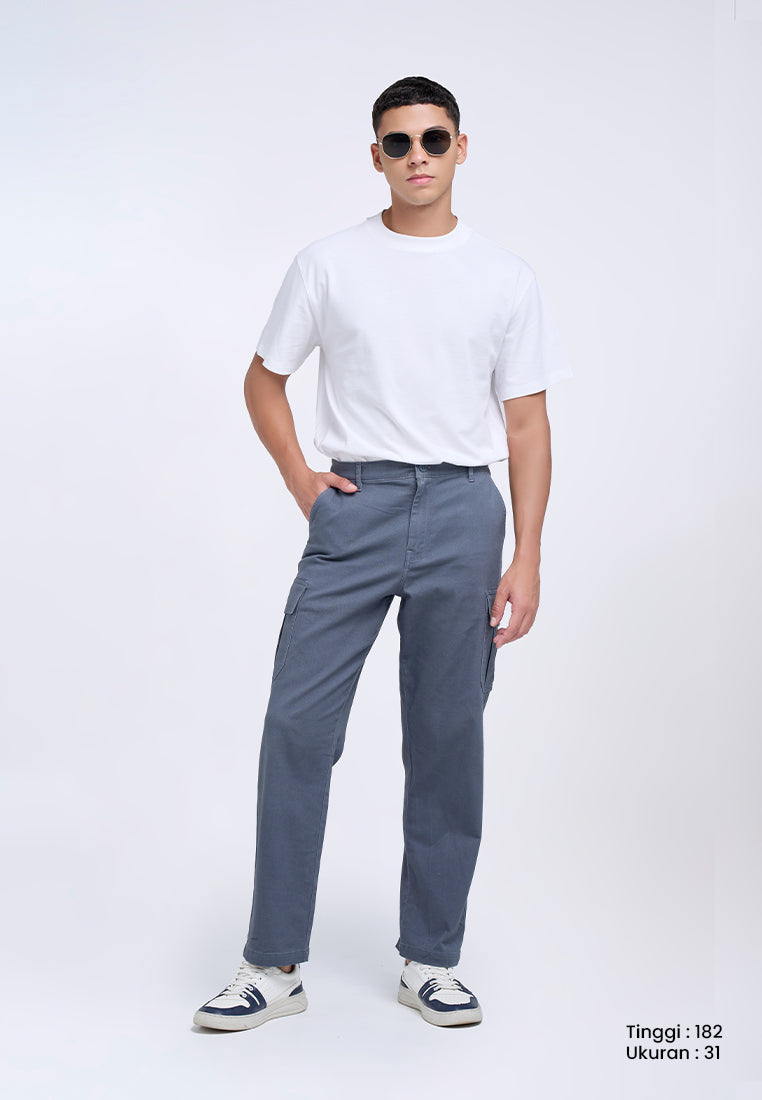 MANZONE - Celana Panjang Cargo Pria Bosila 2 - Blue