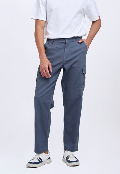 MANZONE - Celana Panjang Cargo Pria Bosila 2 - Blue