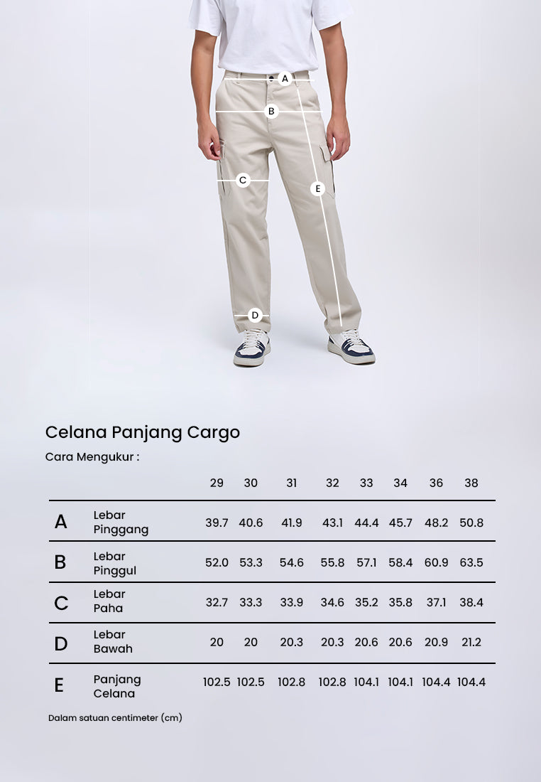 MANZONE - Celana Panjang Cargo Pria Bosila 3 - Beige