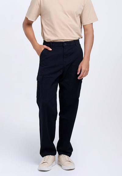 MANZONE - Celana Panjang Cargo Pria Bosila 4 - Black