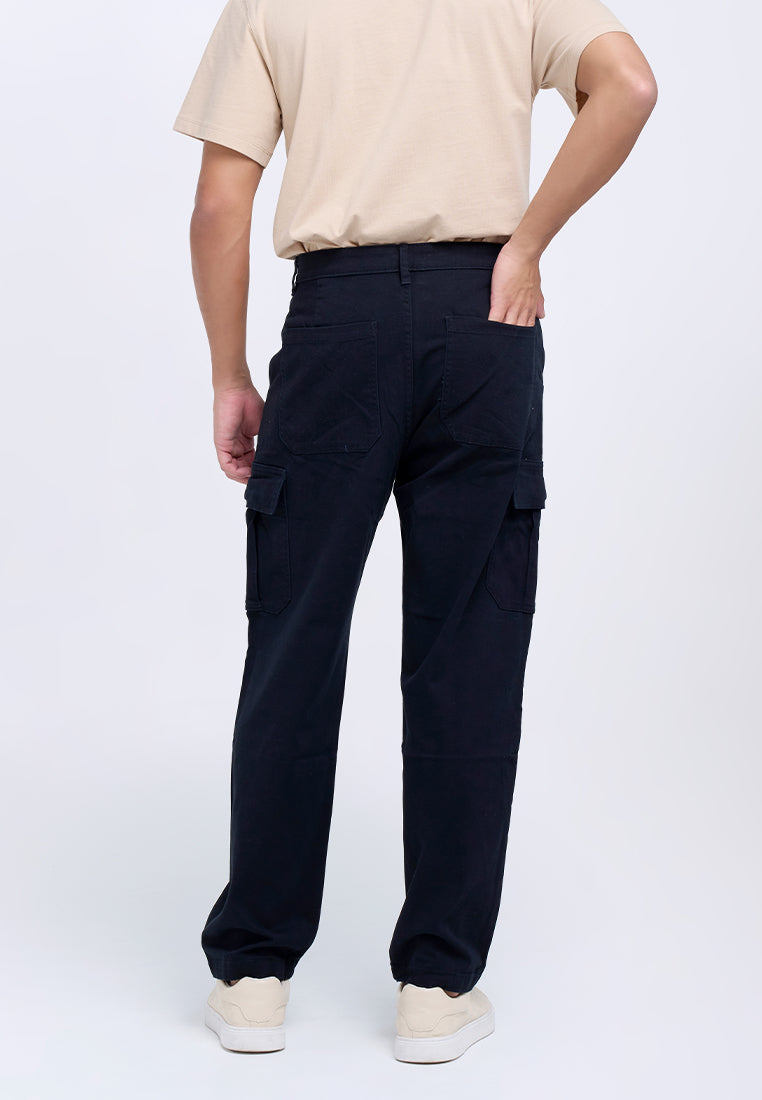 MANZONE - Celana Panjang Cargo Pria Bosila 4 - Black