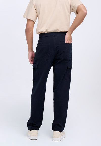 MANZONE - Celana Panjang Cargo Pria Bosila 4 - Black
