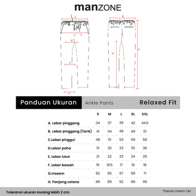 MANZONE - Celana Panjang Ankle Pria Crumbs 1 Relaxed Fit - Black