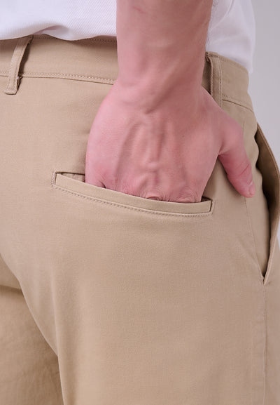 MANZONE - Celana Panjang Ankle Pria Crumbs 3 Relaxed Fit - Beige