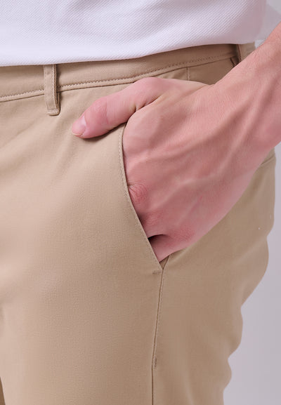 MANZONE - Celana Panjang Ankle Pria Crumbs 3 Relaxed Fit - Beige