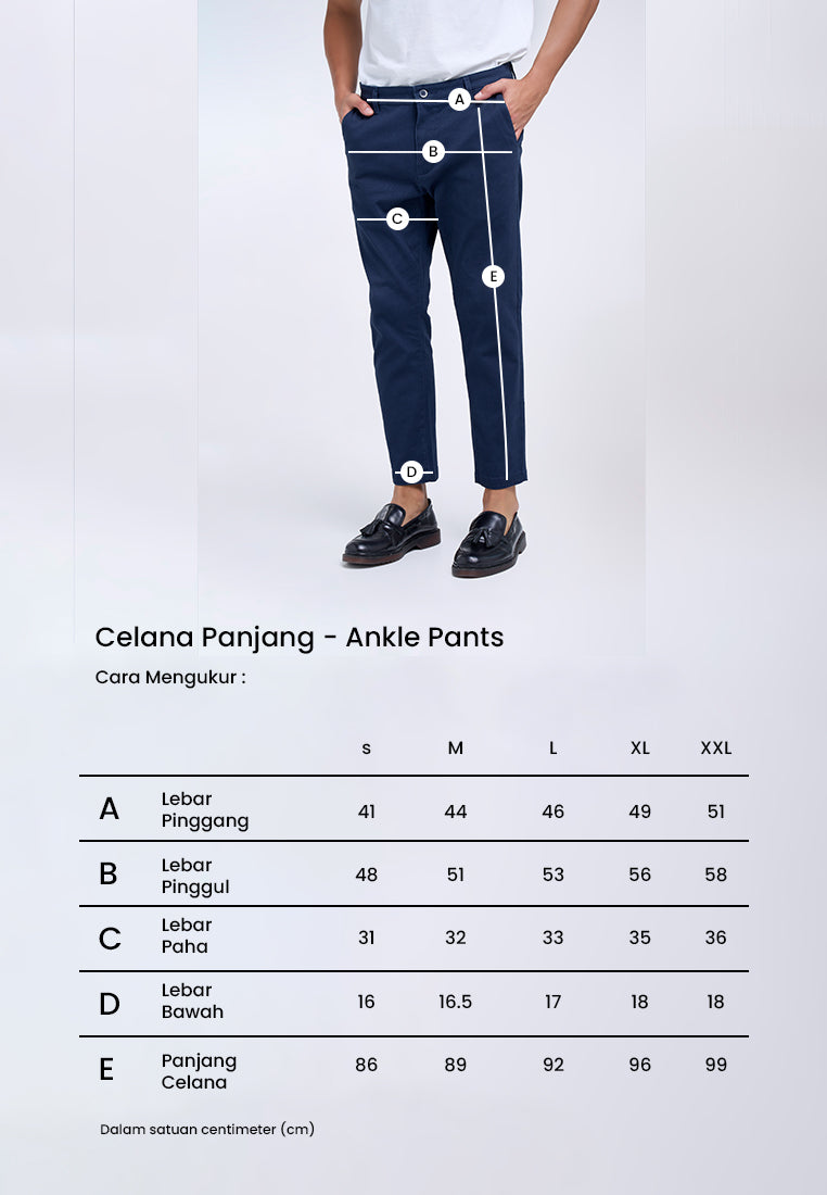 MANZONE - Celana Panjang Ankle Pria Crumbs 5 Relaxed Fit - Navy