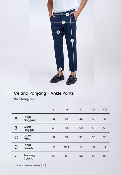 MANZONE - Celana Panjang Ankle Pria Crumbs 5 Relaxed Fit - Navy