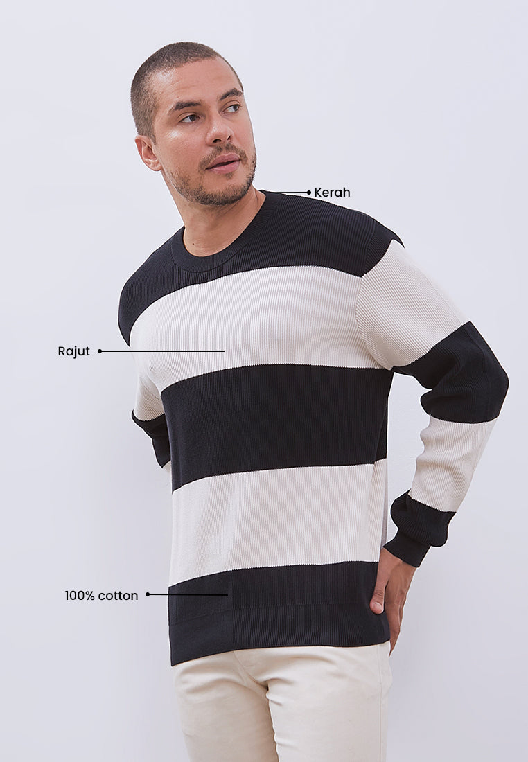 MANZONE - Sweatshirt Lengan Panjang Pria Damaris - Black