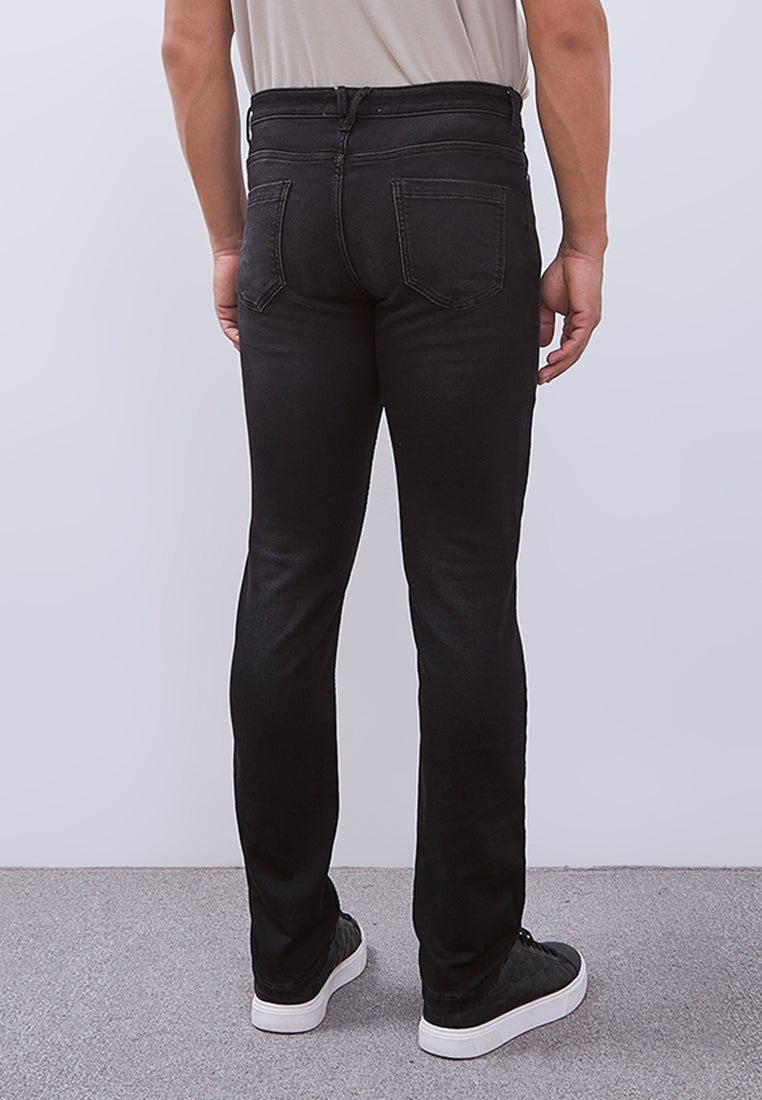 MANZONE - Celana Panjang Denim Pria Kmell 1 Pria Slim Fit - Black