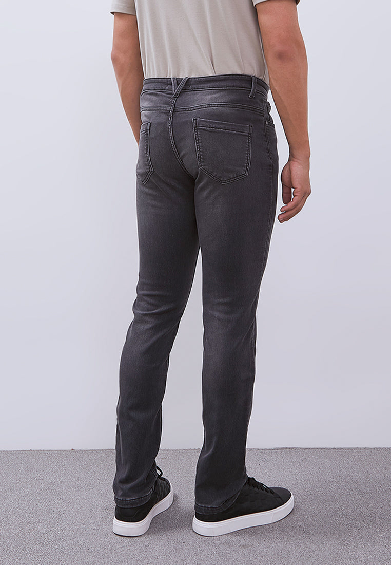 MANZONE - Celana Panjang Denim Pria Kmell 2 Pria Slim Fit - Dark Grey