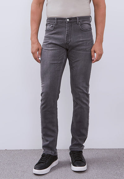 MANZONE - Celana Panjang Denim Pria Kmell 3 Pria Slim Fit - Grey