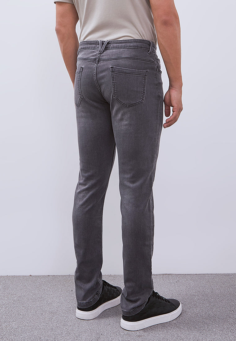 MANZONE - Celana Panjang Denim Pria Kmell 3 Pria Slim Fit - Grey