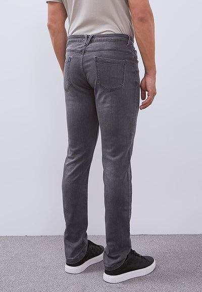 MANZONE - Celana Panjang Denim Pria Kmell 3 Pria Slim Fit - Grey