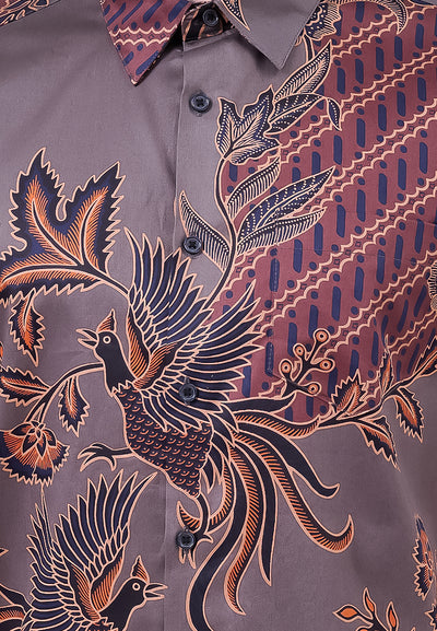 MANZONE - Kemeja Batik Lengan Pendek Pria Kresna Comfort Fit - Dark Green