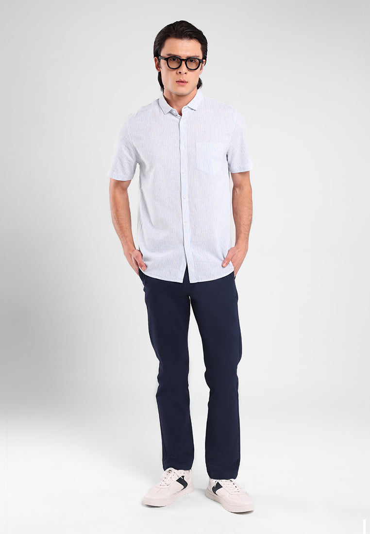 MANZONE - Kemeja Lengan Pendek Pria Maliq 3 Modern Fit - Green