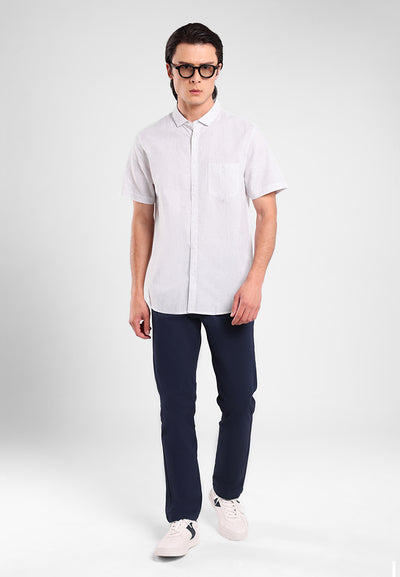 MANZONE - Kemeja Lengan Pendek Pria Maliq 5 Modern Fit - Light Brown